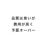 品質は良いが費用が高く予算オーバー