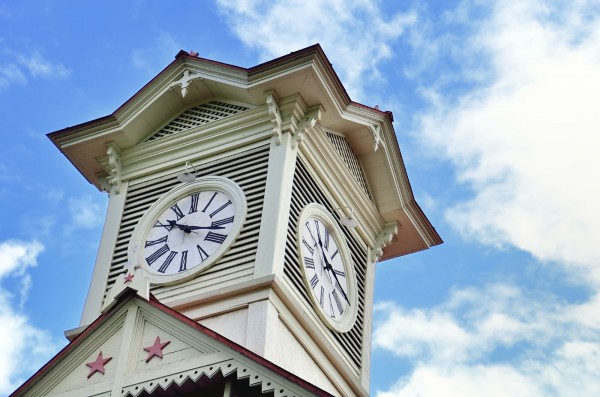 Sapporo city clock tower, in Hokkaido, Japan.